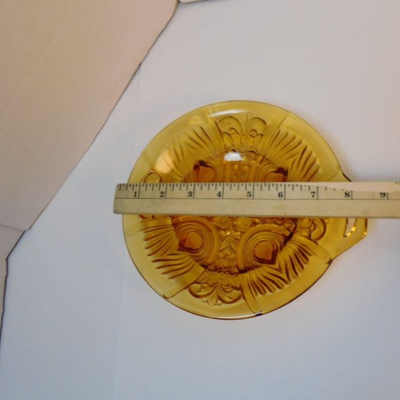 Indiana Glass Amber Killarney Divided 2 part Tab Handle Relish Dish Bowl - Picture 8 of 8
